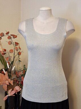 2 for $45 High Quality Spring Knitwear Tank Top Stretchy Silver Camisole 14